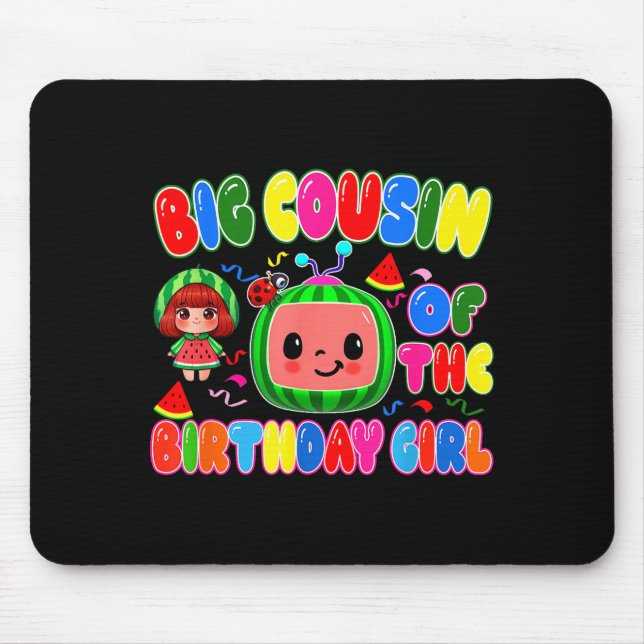 Big Cousin Of The Birthday Girl Melon Family Match Mouse Pad (Front)