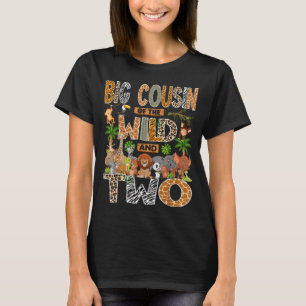 Big Cousin of The Wild Two 2nd Birthday Boy Safari T-Shirt
