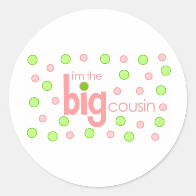 Big cousin polkadot T-shirt Classic Round Sticker (Front)