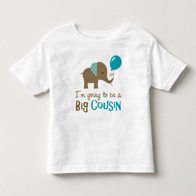 Big Cousin to be - Mod Elephant Toddler T-Shirt (Front)
