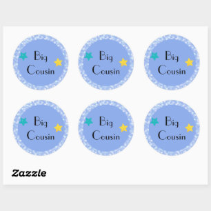 Big Cousin with Stars Classic Round Sticker