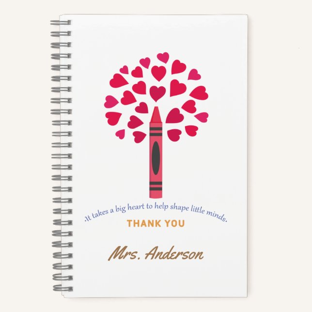 Big crayon tree / Teacher Appreciation Notebook (Front)