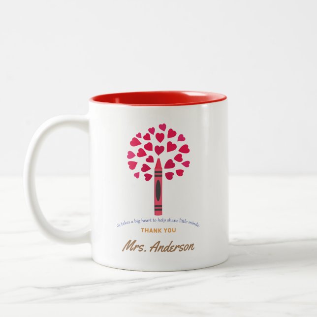 Big crayon tree / Teacher Appreciation Two-Tone Coffee Mug (Left)