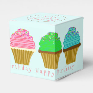 Big Cupcakes Art Kids Birthday Favour Box