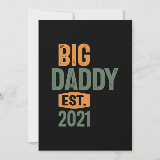 Big Daddy Est 2021 | Father Grandpa Gift Thank You Card (Front)