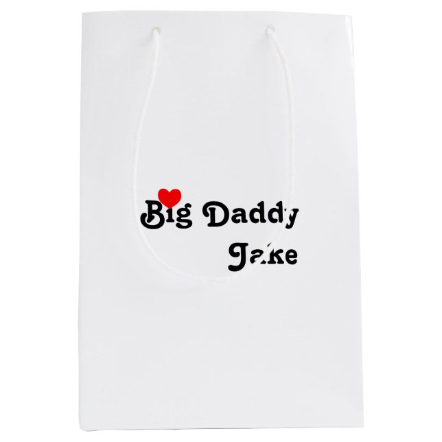 Big Daddy with Red Heart Medium Gift Bag (Front)