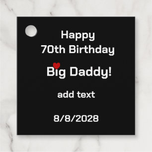 Big Daddy with Red Heart mug Favour Tags