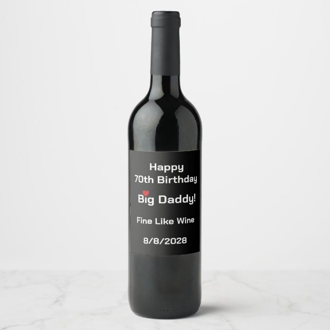 Big Daddy with Red Heart mug Wine Label (Front)