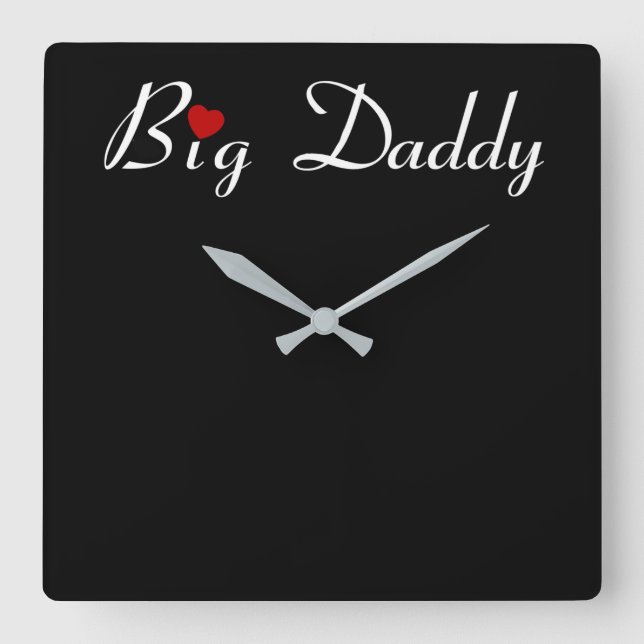 Big Daddy with Red Heart Square Wall Clock (Front)