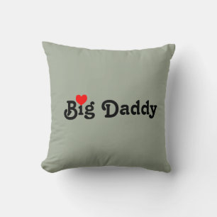 Big Daddy with Red Heart Throw Pillow
