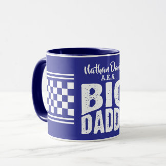 Big Daddy with Your Name in White Text NAVY BLUE Mug