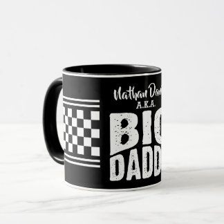 Big Daddy with Your Name in White Text on Black Mug