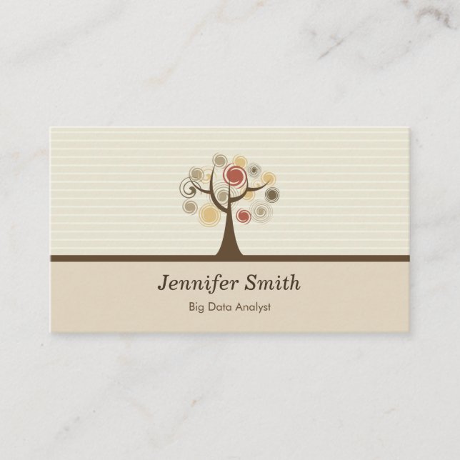 Big Data Analyst - Elegant Natural Theme Business Card (Front)