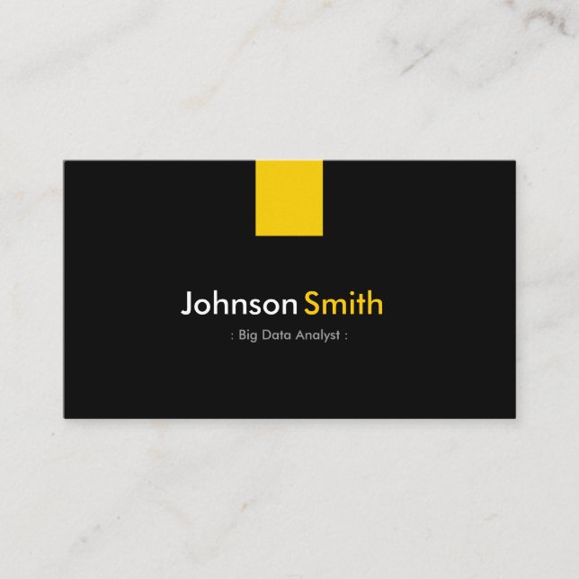 Big Data Analyst - Modern Amber Yellow Business Card (Front)