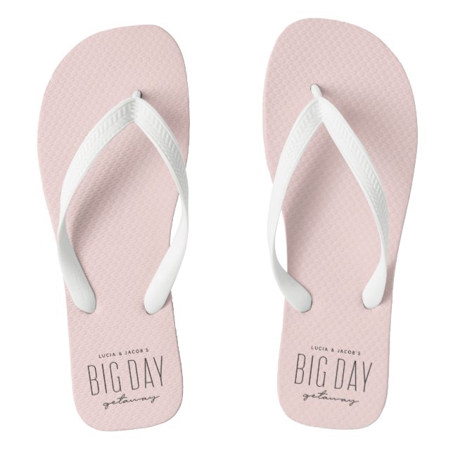 Big day getaway coral destination wedding thongs (Footbed)