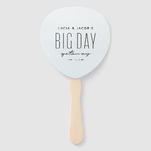 Big day getaway ocean blue destination wedding hand fan