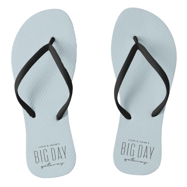 Big day getaway ocean blue destination wedding thongs (Footbed)