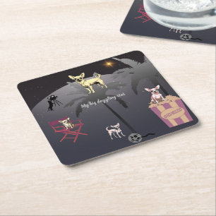 Big Dazzling Star  Square Paper Coaster