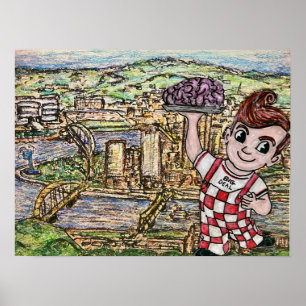 " Big Deal " - crayon watercolor pen Poster