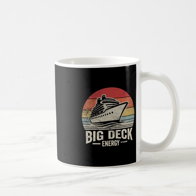 Big Deck Energy Retro Cruise Ship Vibes  Coffee Mug (Right)