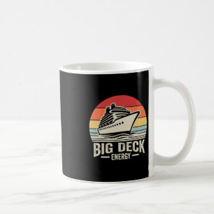 Big Deck Energy Retro Sunset Cruise Fun Coffee Mug