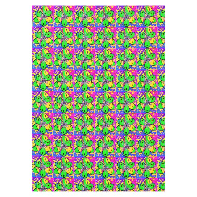 "BIG DESIGN GREEN BLUE RED MIXED COLOURS      TABLECLOTH (Front)