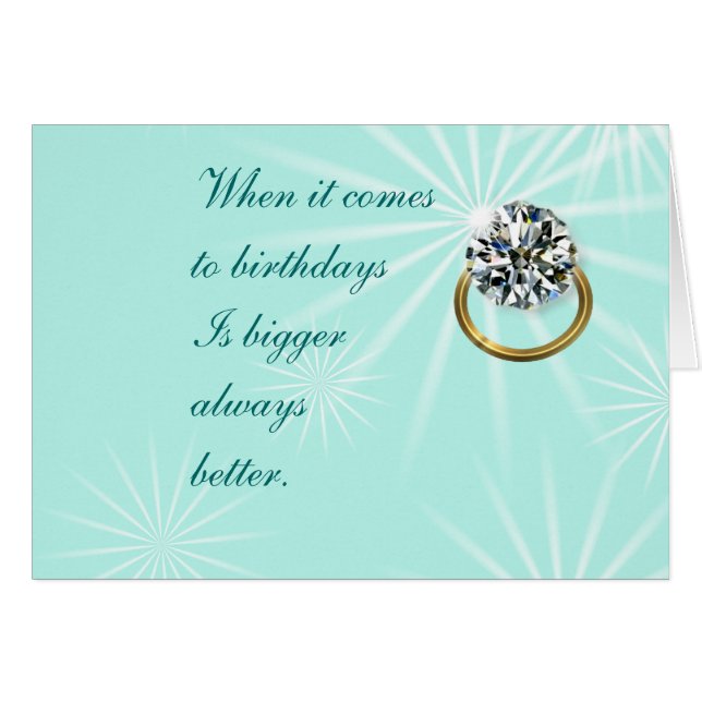 Big Diamond Card for any occasion- customise (Front Horizontal)