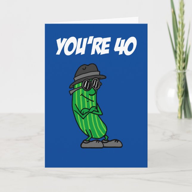 Big Dill 40th Birthday Pickle Pun Card (Front)