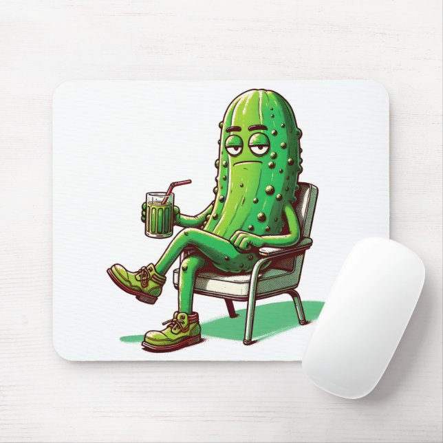 Big Dill Pickle In a Chair Mouse Pad (With Mouse)