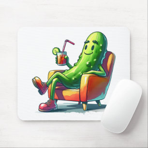 Big Dill Pickle In a Red Chair Mouse Pad