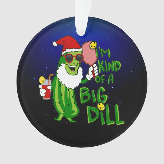 Big Dill PIckleball Santa Christmas Ornament (Front)