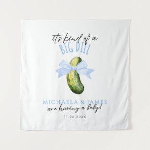Big Dill Watercolor Coquette Pickle Baby Shower Tapestry