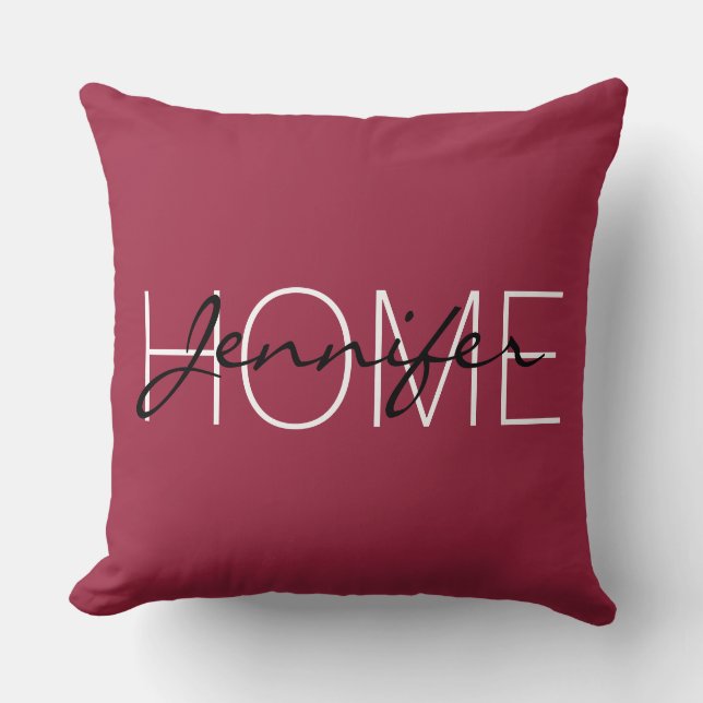 Big dip o'ruby colour home monogram cushion (Front)