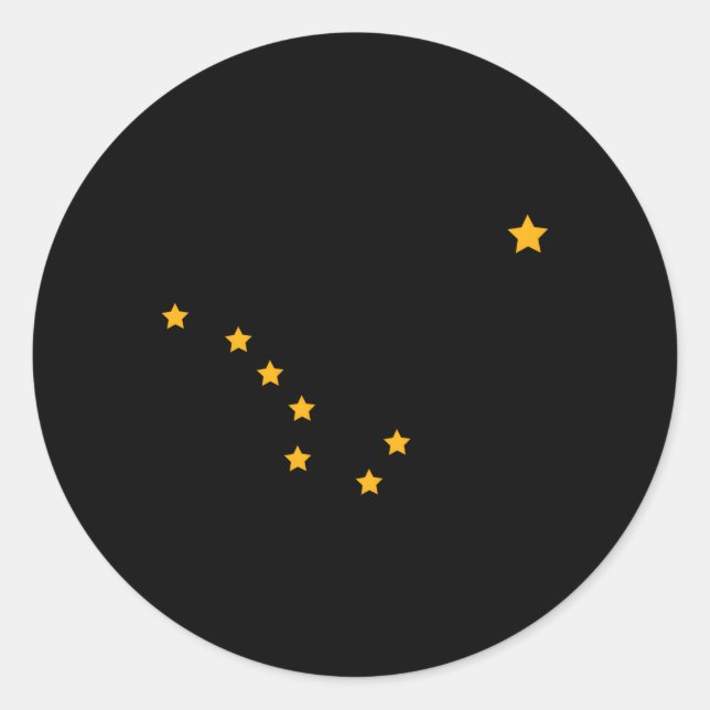 Big Dipper Alaska State Flag Statet Piece Classic Round Sticker (Front)