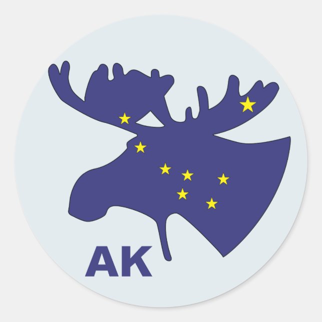 Big Dipper Moose Classic Round Sticker (Front)