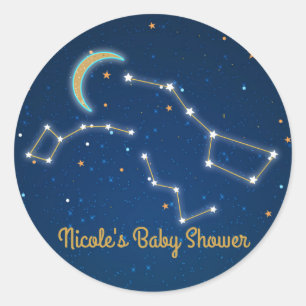 Big Dipper Star Gazing Constellation Celestial Classic Round Sticker