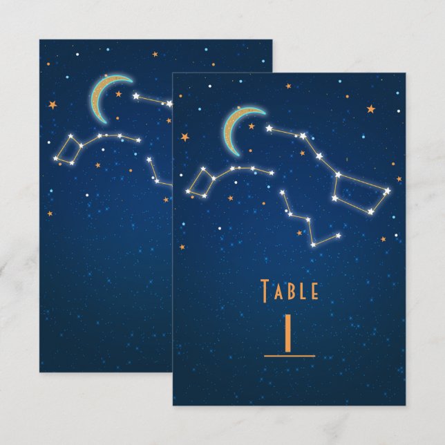 Big Dipper Star Gazing Constellation Table Number (Front/Back)
