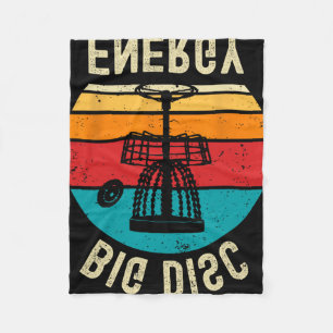 Big Disc Energy Funny Retro Vintage Disc Golf Love Fleece Blanket