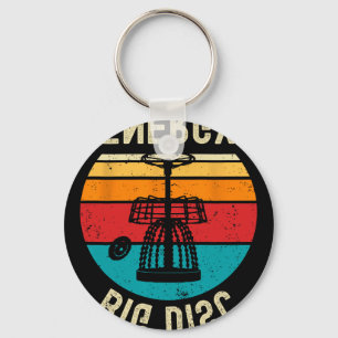 Big Disc Energy Funny Retro Vintage Disc Golf Love Key Ring