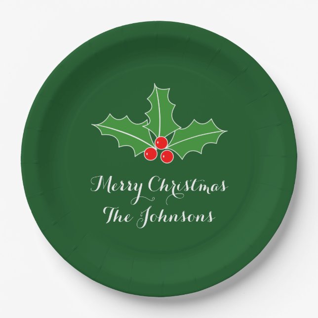 Big disposable Christmas plates for dinner party (Front)
