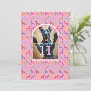 Big Dog Party Golden Black Invitation