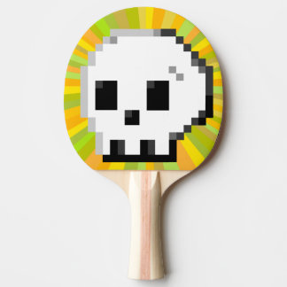 Big Donut pop art psychedelic yellow Ping Pong Paddle