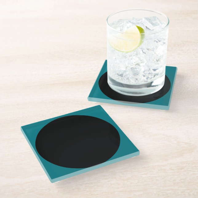 Big Dot black + your backg. & ideas Glass Coaster (Angled)
