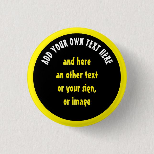 Big Dot black + your backg., text & ideas 3 Cm Round Badge (Front)
