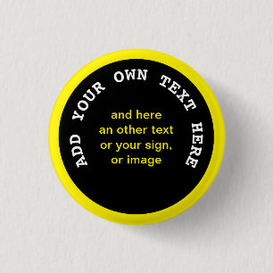 Big Dot black + your backg., text & ideas 3 Cm Round Badge