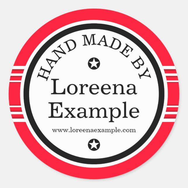 Big Dot & Stripes white + your backg. & ideas Classic Round Sticker (Front)