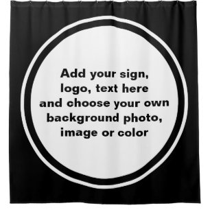 Big Dot white / black ring + your backg. & ideas Shower Curtain