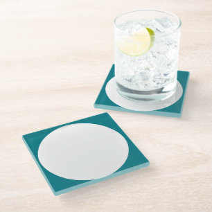 Big Dot white + your backg. & ideas Glass Coaster