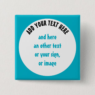 Big Dot white + your backg., text & ideas 15 Cm Square Badge