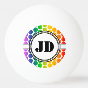 BIG DOTS coloured + your backgr. & text Ping Pong Ball